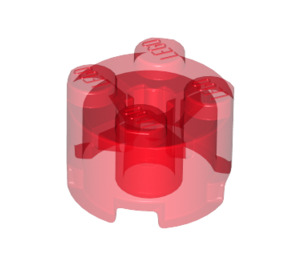 LEGO Transparentes Rot Backstein 2 x 2 Runden (3941 / 6143)