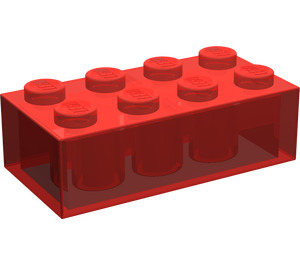 LEGO Transparentes Rot Backstein 2 x 4 (3001 / 72841)