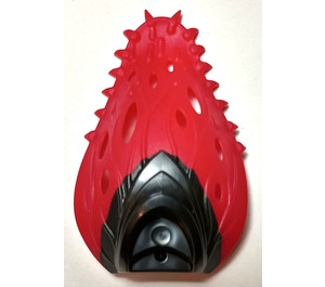 LEGO Transparent Red Cocoon Petal with Black Base Pattern (15358)