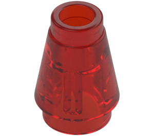 LEGO Transparent Red Cone 1 x 1 with Top Groove (28701 / 59900)