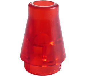 LEGO Transparent Red Cone 1 x 1 without Top Groove (4589 / 6188)