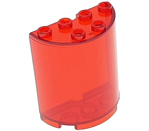 LEGO Transparent Red Cylinder 2 x 4 x 4 Half (6218 / 20430)