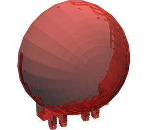 LEGO Transparentes Rot Dome 6 x 6 x 3 mit Scharnier Stubs (50747 / 52979)