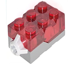 LEGO Transparant rood Electric Licht Steen 2 x 3 x 1.3 Rood (38564 / 54869)