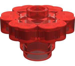 LEGO Transparentes Rot Blume 2 x 2 mit offenem Bolzen (4728 / 30657)