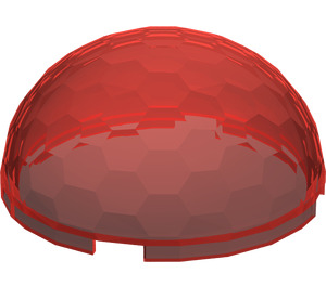 LEGO Transparent Red Hemisphere 4 x 4 with Ripples (30208 / 71967)