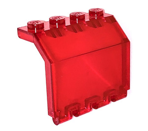 LEGO Transparentes Rot Scharnier Panel 2 x 4 x 3.3 (2582)