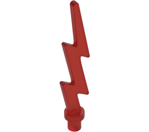 LEGO Transparentes Rot Lightning Bolt (Single) (27256)