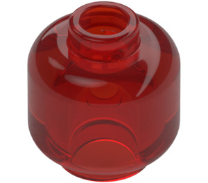 LEGO Transparent Red Minifigure Head (Safety Stud) (3626 / 88475)