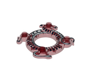 LEGO Transparentes Rot Ninjago Spinner Krone mit Intertwined Snakes und Schwarz und Weiß Scales (10474)