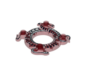 LEGO Transparent Red Ninjago Spinner Crown with Intertwined Snakes and Black and White Scales (10474)