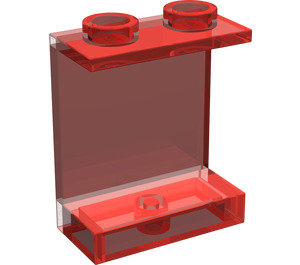 LEGO Rouge transparent Panneau 1 x 2 x 2 sans supports latéraux, tenons creux (4864 / 6268)