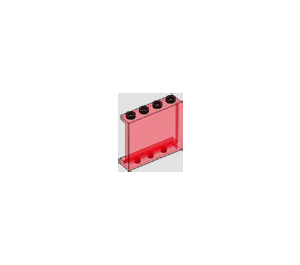 LEGO Rosso trasparente Pannello 1 x 4 x 3 con supporti laterali, bottoncini cavi (35323 / 60581)