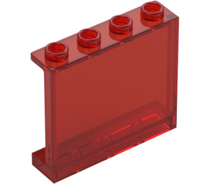 LEGO Transparent Red Panel 1 x 4 x 3 with Side Supports, Hollow Studs (35323 / 60581)