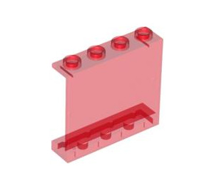 레고 투명한 빨간색 패널 1 x 4 x 3 측면 지지대 없음, 중공 스터드 (4215 / 30007)