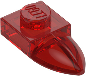 LEGO Transparent Red Plate 1 x 1 with Tooth (35162 / 49668)