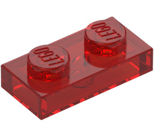 LEGO Rouge Transparent assiette 1 x 2 (3023 / 28653)