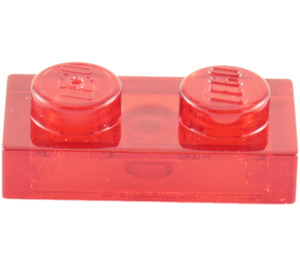 LEGO Transparent Red Plate 1 x 2 (3023 / 28653)