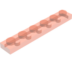 LEGO Transparent Red Plate 1 x 6 (3666)