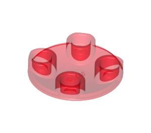 LEGO Transparentes Rot Platte 2 x 2 Runden mit Gerundet Unterseite (2654 / 28558)