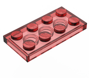 LEGO Transparent Red Plate 2 x 4 (3020)