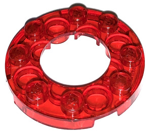 LEGO Transparent Red Plate 4 x 4 Round with Cutout (11833 / 28620)