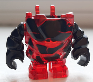 LEGO Transparent Red Rock Monster Body with Black Arms