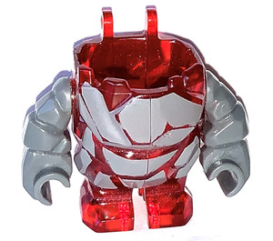 LEGO Transparent Red Rock Monster Body with Gray with Arms