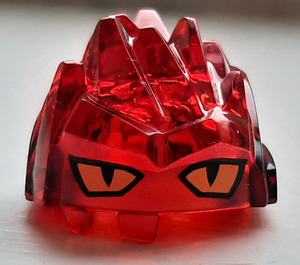 LEGO Transparent Red Rock Monster Head with Spikes (87780)