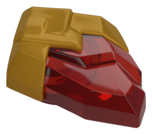 LEGO Rouge Transparent Roche avec Or Perlé Base (105311)