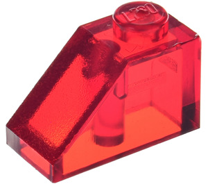 LEGO Rouge transparent Pente 1 x 2 (45°) (3040 / 6270)