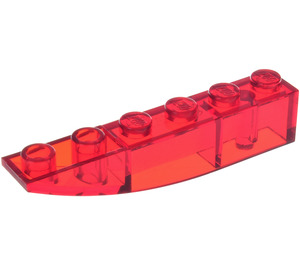 LEGO Rouge Transparent Pente 1 x 6 Incurvé Inversé (41763 / 42023)