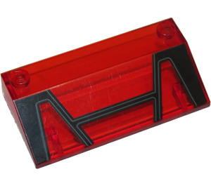 LEGO Transparent Red Slope 3 x 6 (25°) with Black Windscreen Panels with Inner Walls (3939 / 35647)