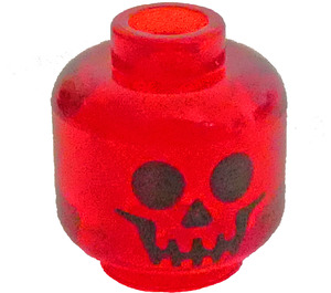 LEGO Transparent Red Smiling Skeleton Head (Safety Stud) (10717 / 10879)