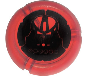 LEGO Transparent Red Technic Bionicle Weapon Throwing Disc with Huna (Toa Metru) Mask (32533 / 48451)