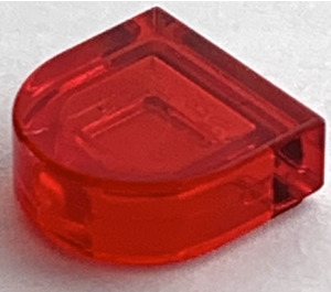 LEGO Gjennomsiktig rød Tile 1 x 1 Halv Oval (24246 / 35399)