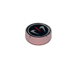 LEGO Transparant rood Tegel 1 x 1 Rond met Fangpyre Symbol (98138 / 99976)