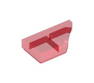 LEGO Transparant Rood Tegel 1 x 2 45° Angled Cut Rechtsaf (5092)