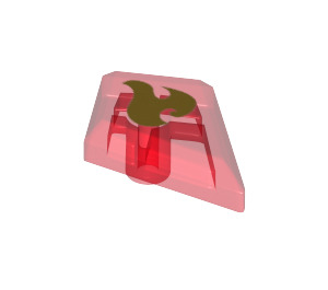 LEGO Transparent Red Tile 1 x 2 Diamond with Elve Fire Element (35649 / 36710)