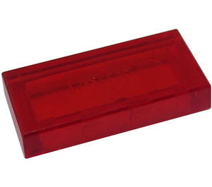 LEGO Transparent Red Tile 1 x 2 with Groove (30070 / 35386)