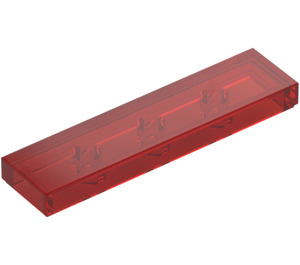 LEGO Transparentes Rot Fliese 1 x 4 (2431 / 35371)