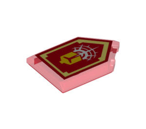 LEGO Rouge transparent Tuile 2 x 3 Pentagonal avec Commanding Shout Power Bouclier (22385 / 29072)