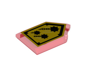 LEGO Transparent Red Tile 2 x 3 Pentagonal with Mace Rain Power Shield (22385 / 24565)