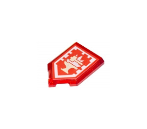 LEGO Transparent Red Tile 2 x 3 Pentagonal with Nexo Power Shield Anvil of Trouble (22385)