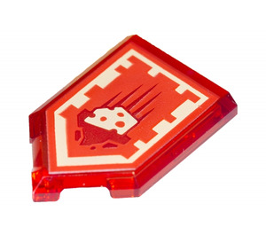 LEGO Rojo transparente Plana 2 x 3 Pentagonal con Nexo Power Escudo Patrón - Swiss Cheese (22385)