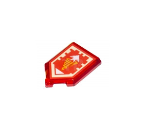 LEGO Transparent Red Tile 2 x 3 Pentagonal with Sparrow Tornado Power Shield (22385)