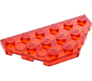 LEGO Transparent Red Wedge Plate 3 x 6 with 45º Corners (2419 / 43127)