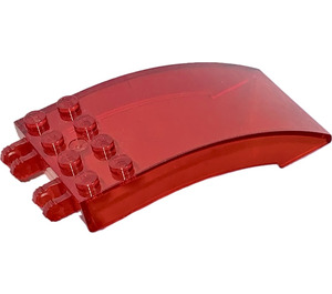 LEGO Transparent Red Windscreen 4 x 8 x 2 Curved Hinge (46413 / 50339)