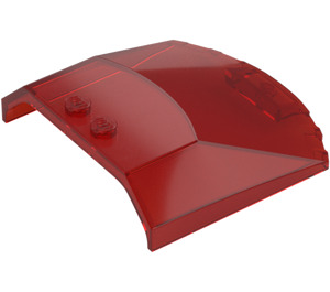 LEGO Transparent Red Windscreen 6 x 6 x 1.3 Curved (2683 / 65633)