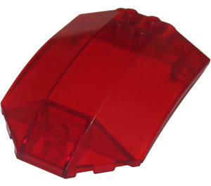 LEGO Transparentes Rot Windschutzscheibe 6 x 8 x 2 Gebogen (40995 / 41751)